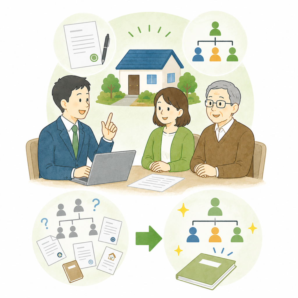 相続登記や権利関係を整理する